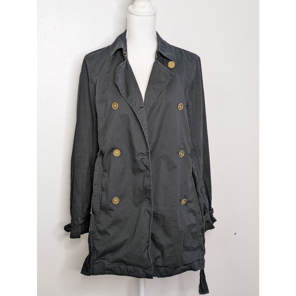 Michael Kors Black Double Breasted Belted Trench Coat / Jacket Womens Size M - Picture 6 of 10